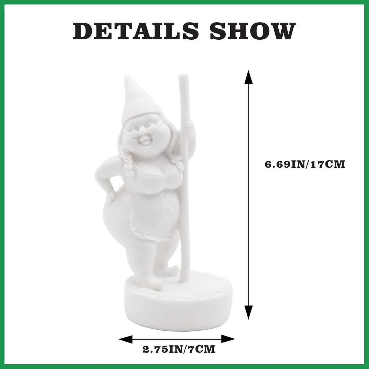 Paint Your Own Garden Gnome Statues, Unpainted Pole Dancing Gnome Statue, Unpainted DIY Gnome Figurines, Funny Outdoor Gnome Figure, Dancing Lady Gnome Statue(6.7"/17 Cm)