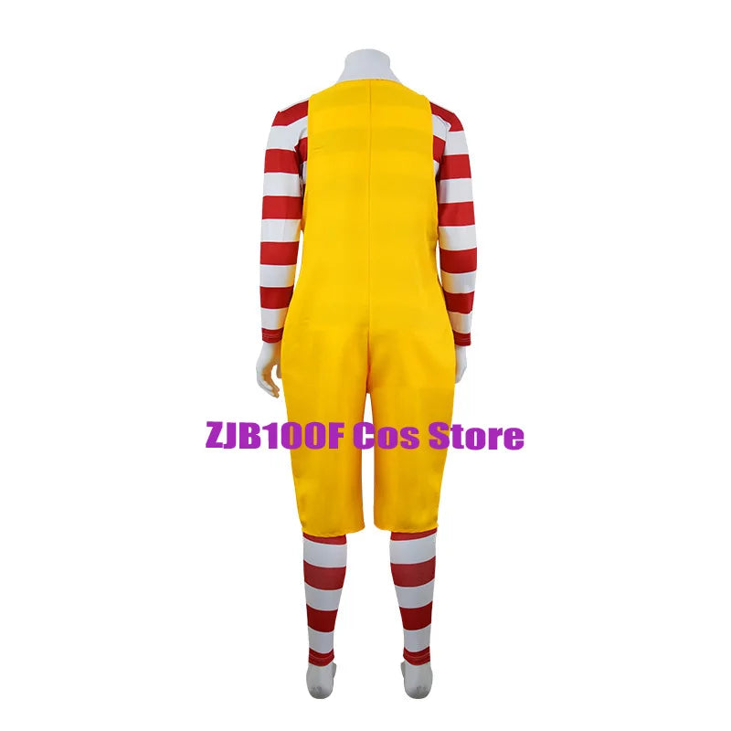M Uncle Clown Cosplay Anime Parent-Child Costume Jumpsuits Fastfood Yellow Clown Clothing for Kids Halloween Christmas Cosplay