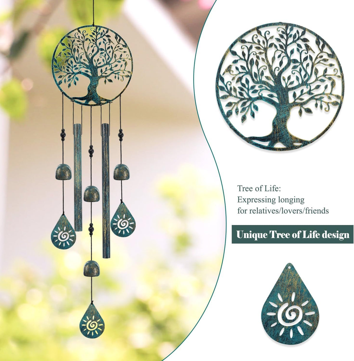 Wind Chimes for outside Tree of Life Wind Chimes