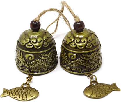 2PCS Vintage Wind Chimes Good Luck Wind Chimes Bells (Dragon)