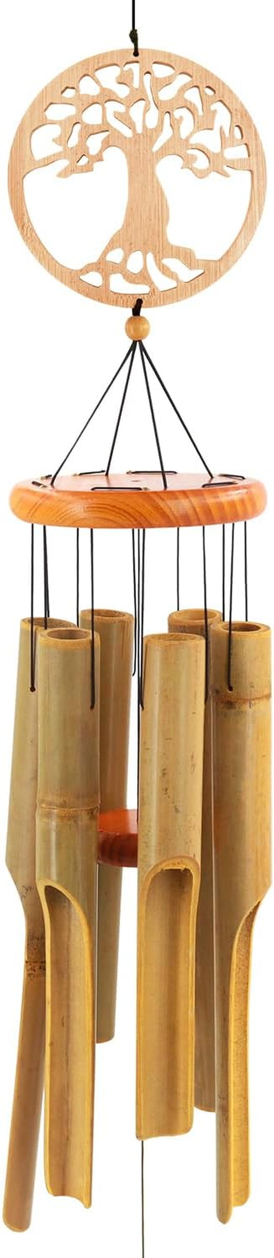 Bamboo Wind Chimes Outdoor,Tree of Life Wooden Wind Chimes
