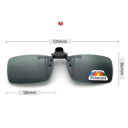 4 Color Grey Lenses Polarized Sunglasses Clip on Flip up UV 380 Driving Fishing