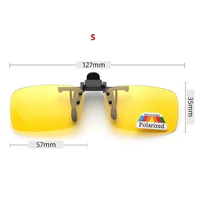 4 Color Grey Lenses Polarized Sunglasses Clip on Flip up UV 380 Driving Fishing