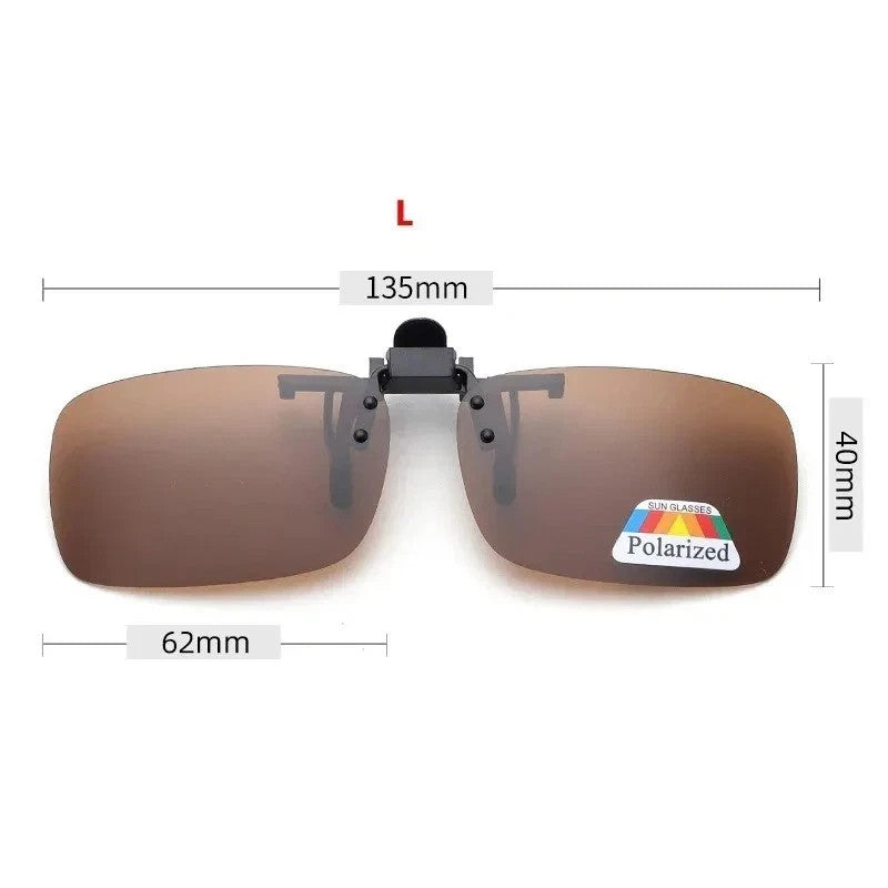 4 Color Grey Lenses Polarized Sunglasses Clip on Flip up UV 380 Driving Fishing