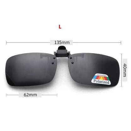 4 Color Grey Lenses Polarized Sunglasses Clip on Flip up UV 380 Driving Fishing