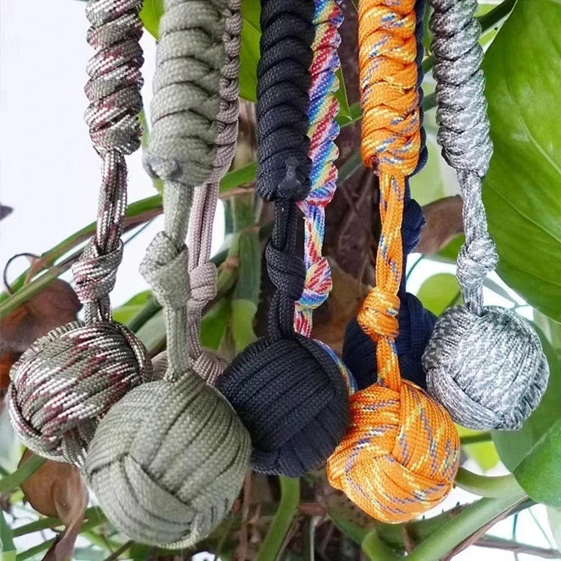 Paracord Monkey Fist Style Keychain Outdoor Hiking Accessory