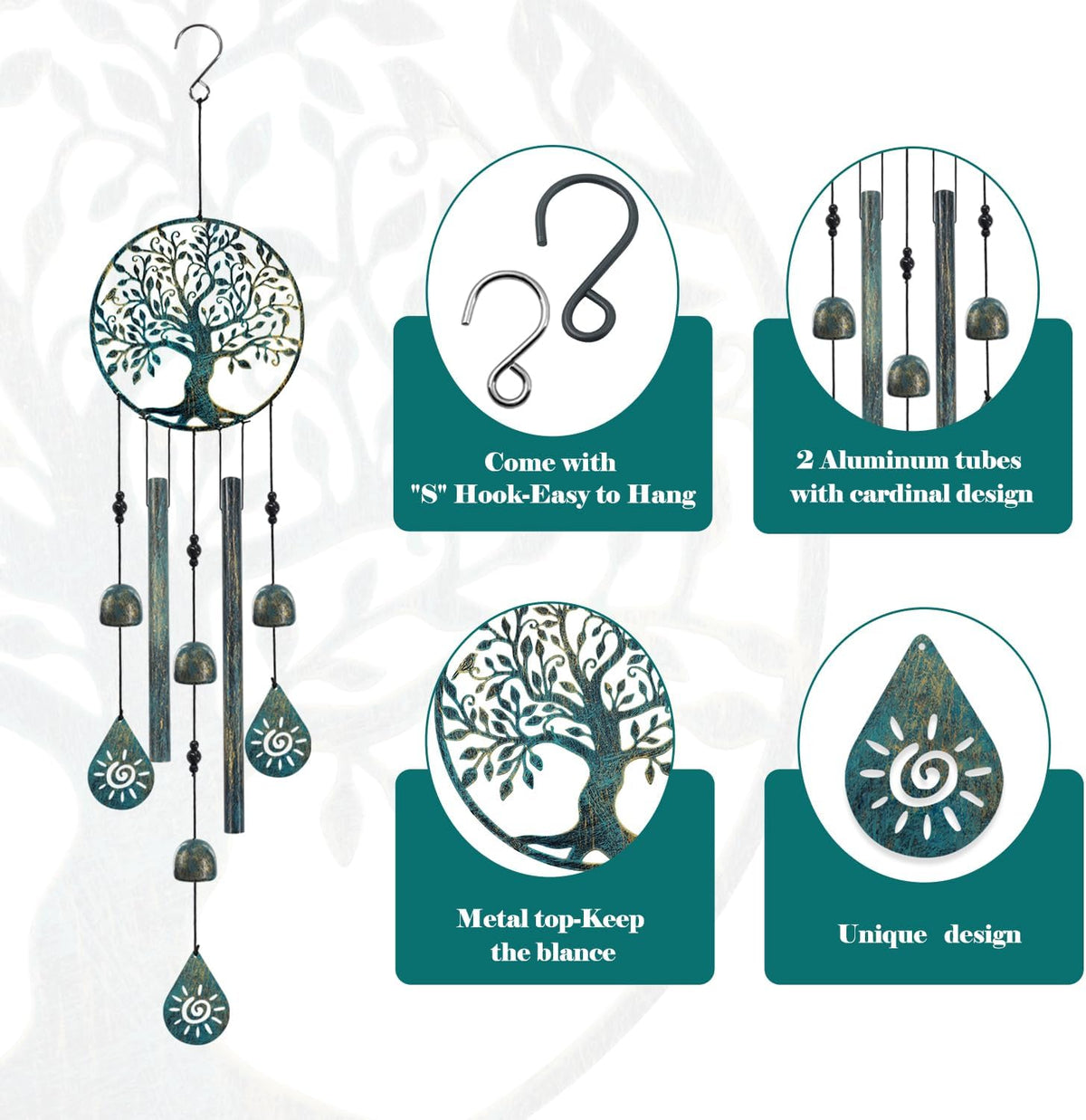 Wind Chimes for outside Tree of Life Wind Chimes