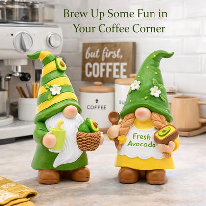 Avocado Gnome Set of 2, Summer Decorations for Home Kitchen Office
