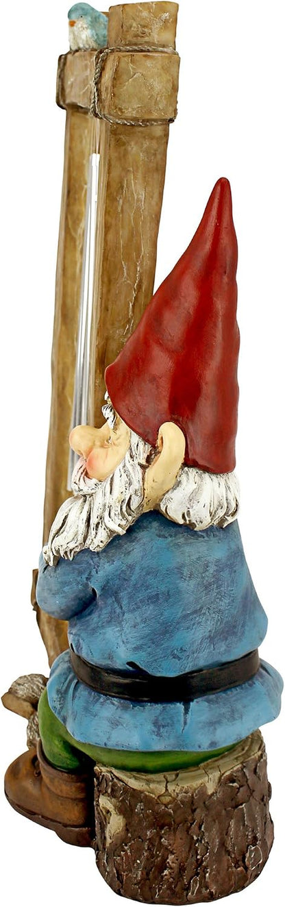 HF5152401 Garden Gnome Statue - Ringing His Chimes Garden Gnome - Lawn Gnome,Full Color