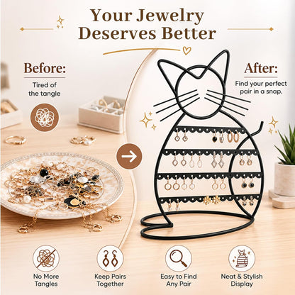 Jewelry Organizer Stand, Earring Storage for Girls
