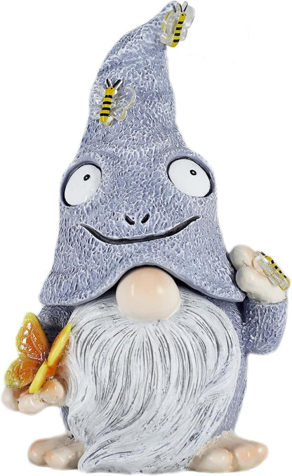 Hide a Key outside Gnome Figurine Key Hiders Outdoor Garden Gnomes Statues Decorations for Yard Hidden Spare Key Holder Lock Box Grey