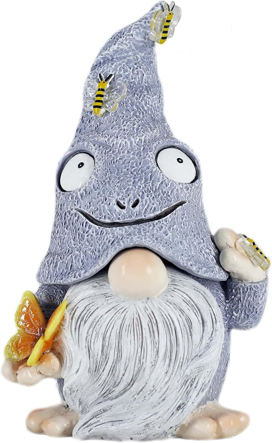 Hide a Key outside Gnome Figurine Key Hiders Outdoor Garden Gnomes Statues Decorations for Yard Hidden Spare Key Holder Lock Box Grey