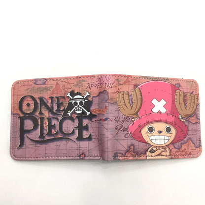 One Piece Anime PU Wallet Zoro Luffy Ace Character Wallet Foldable Portable Multi-Function Card Holder Coin Purse Birthday Gift