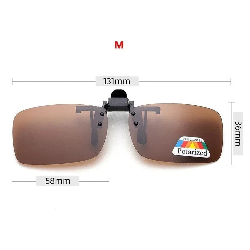 4 Color Grey Lenses Polarized Sunglasses Clip on Flip up UV 380 Driving Fishing