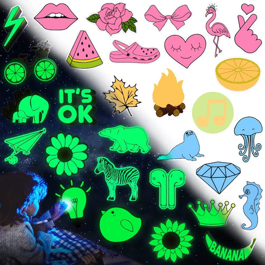 Glow in the Dark Stickers for Wall Stickers for Kids, Glow in Dark Stickers for Decor Kids Bedroom, Stocking Stuffers, 30PCS