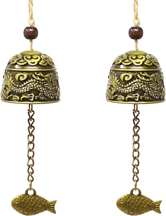 2PCS Vintage Wind Chimes Good Luck Wind Chimes Bells (Dragon)