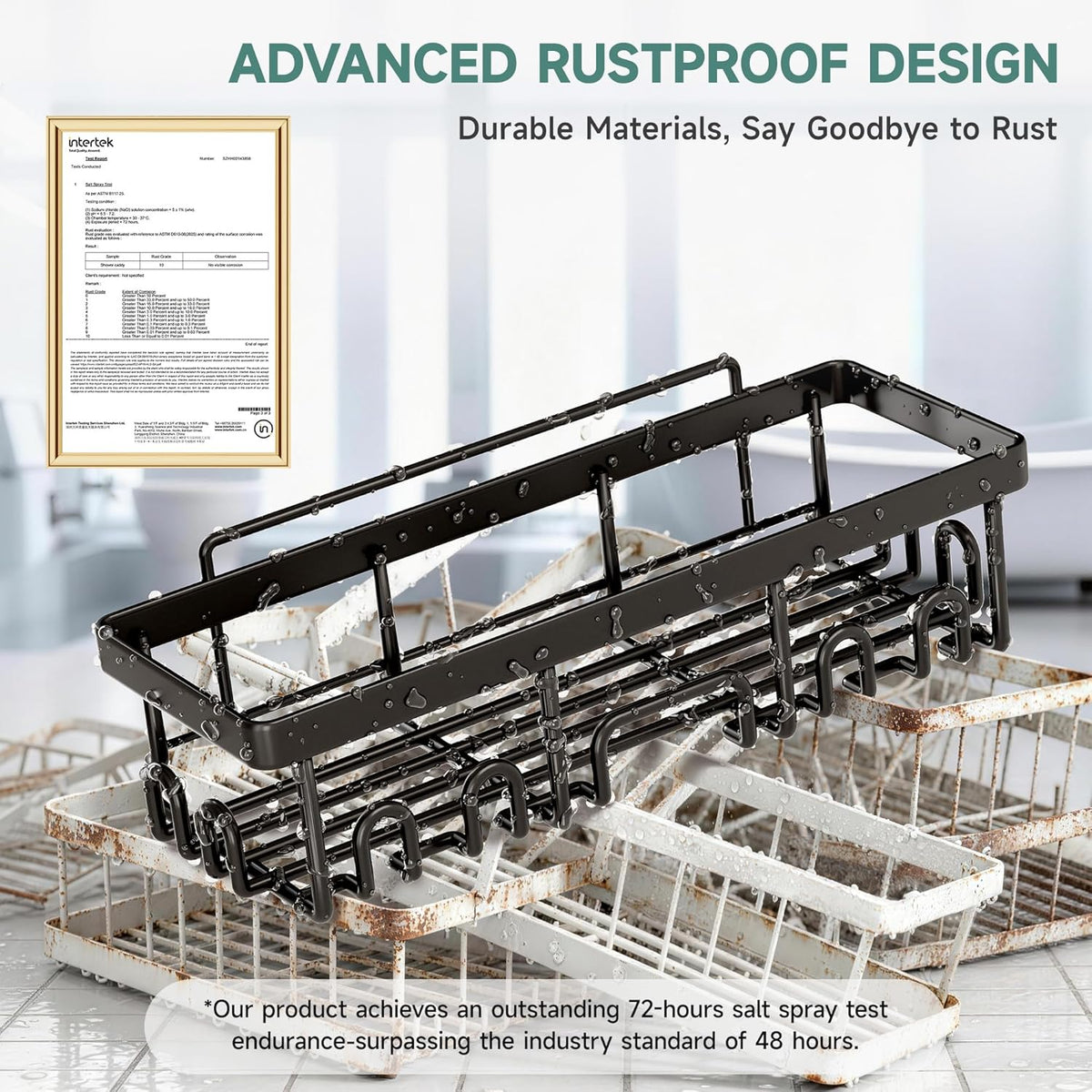 Shower Caddy 6-Pack, Bathroom Organizers and Storage Shelves, Black