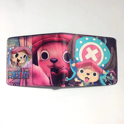One Piece Anime PU Wallet Zoro Luffy Ace Character Wallet Foldable Portable Multi-Function Card Holder Coin Purse Birthday Gift