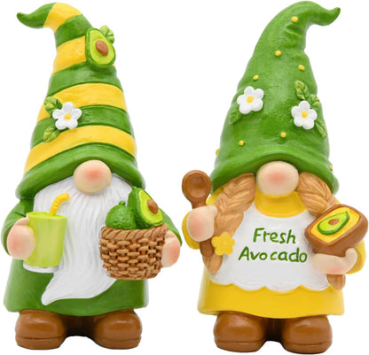 Avocado Gnome Set of 2, Summer Decorations for Home Kitchen Office