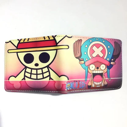 One Piece Anime PU Wallet Zoro Luffy Ace Character Wallet Foldable Portable Multi-Function Card Holder Coin Purse Birthday Gift