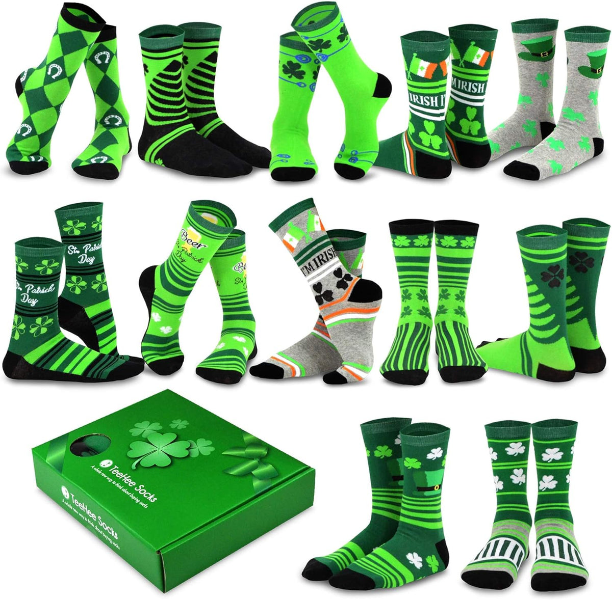 Teehee Seasonal Holiday Christmas Valentines Day Patricks Mothers Day Fathers Day Halloween Multipair with Gift Box Women Men