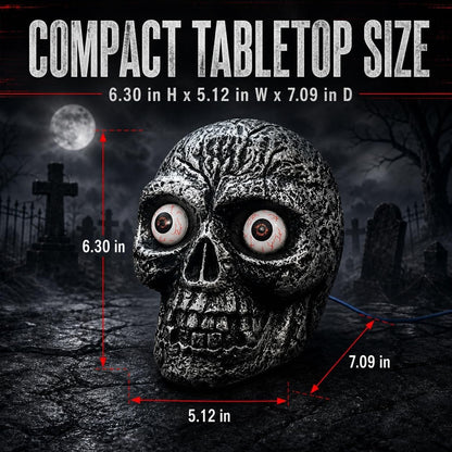 Sound Activated Skull Light up Eyes Creepy Sounds Halloween Decoration