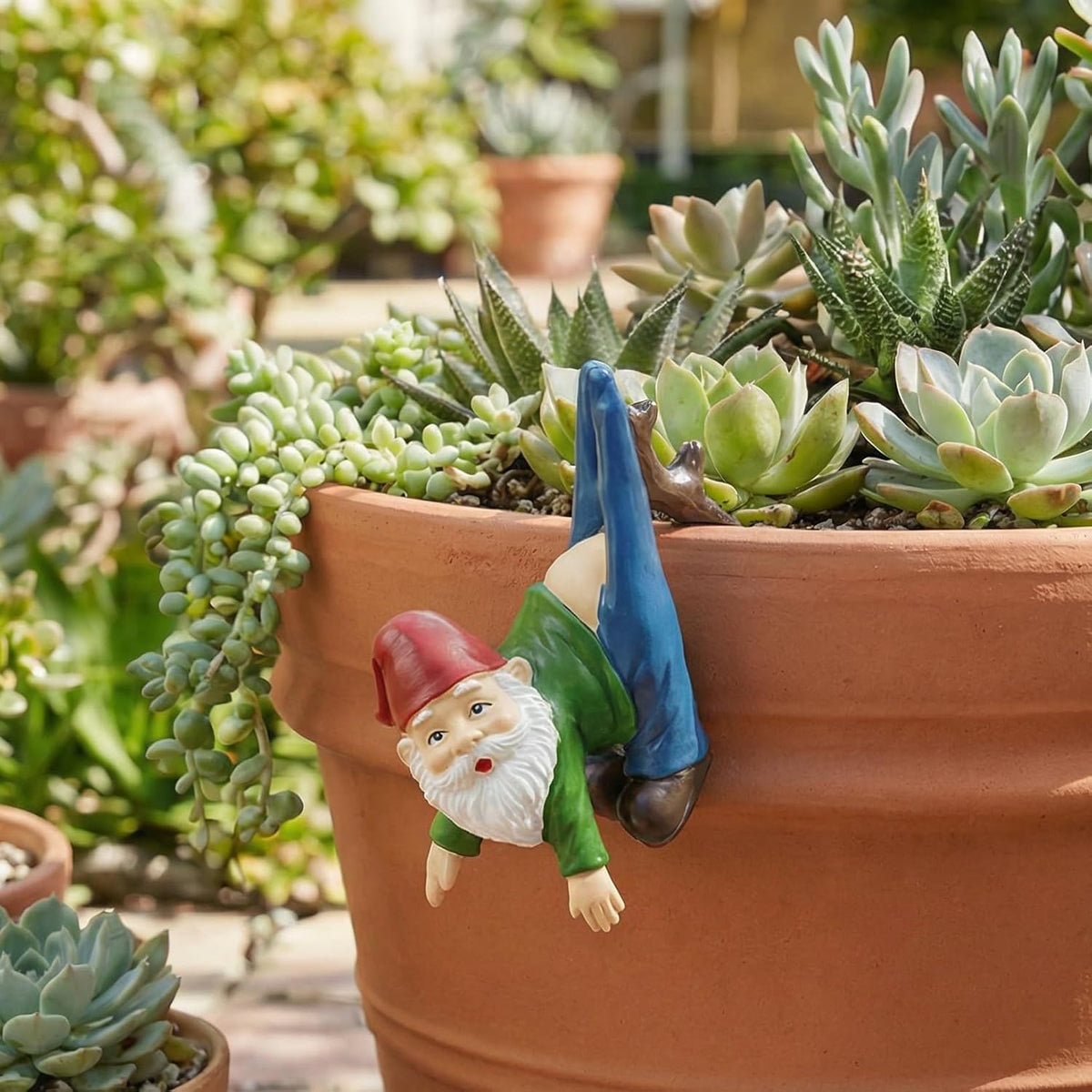 Gnome Statue Gnome Figurine Plant Pot Hugger