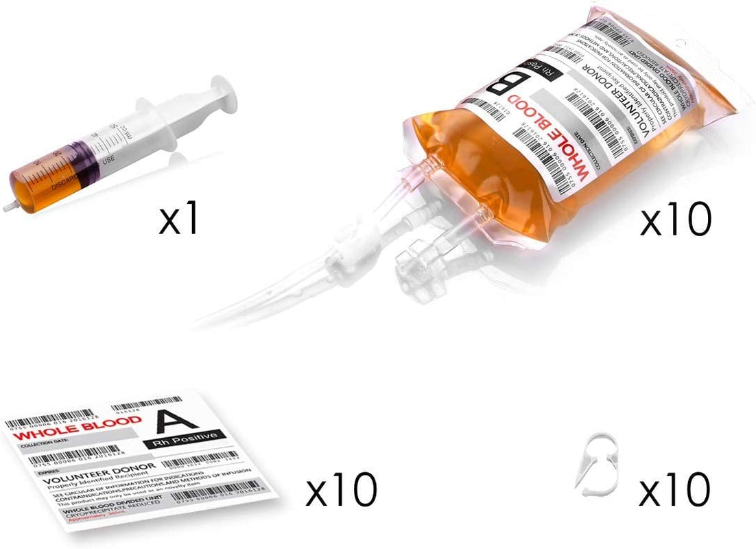 10 Pack Blood Bags for Drinks, IV Bags for Drinks, Halloween Party Set