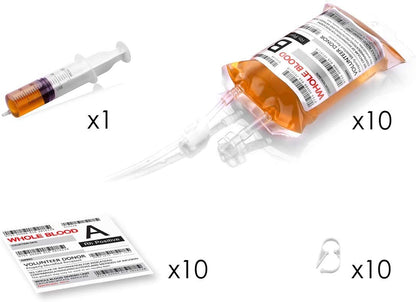 10 Pack Blood Bags for Drinks, IV Bags for Drinks, Halloween Party Set