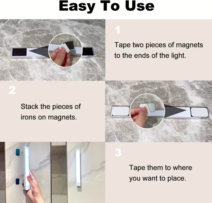 3Pack LED Motion Sensor Cabinet Lights USB Rechargeable Dimmable under Counter
