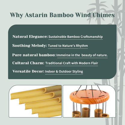 Bamboo Wind Chimes Outdoor,Tree of Life Wooden Wind Chimes
