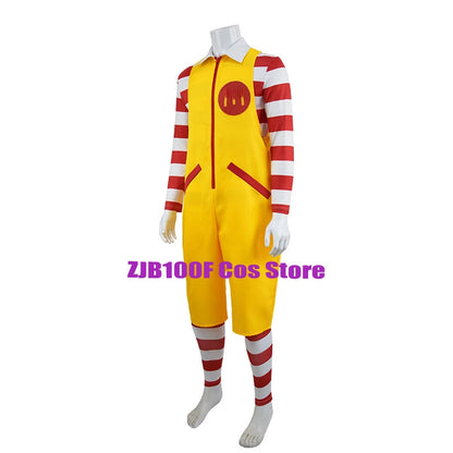 M Uncle Clown Cosplay Anime Parent-Child Costume Jumpsuits Fastfood Yellow Clown Clothing for Kids Halloween Christmas Cosplay