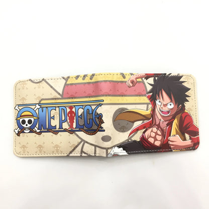 One Piece Anime PU Wallet Zoro Luffy Ace Character Wallet Foldable Portable Multi-Function Card Holder Coin Purse Birthday Gift