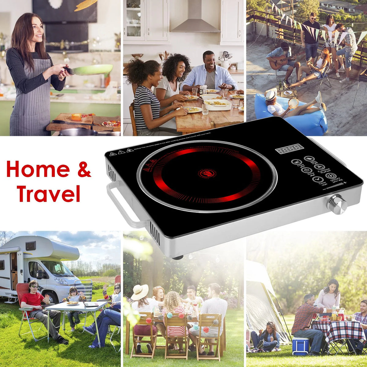 1Pc Electric Ceramic Stove Electric Cooktop Hot Plate Infrared Countertop Burner Sing Double Burner Options