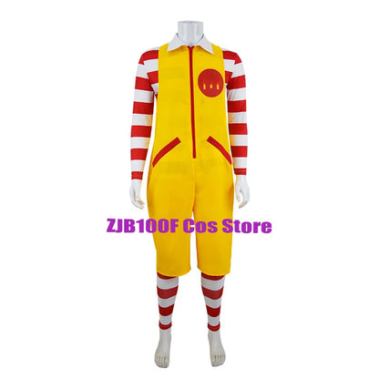 M Uncle Clown Cosplay Anime Parent-Child Costume Jumpsuits Fastfood Yellow Clown Clothing for Kids Halloween Christmas Cosplay