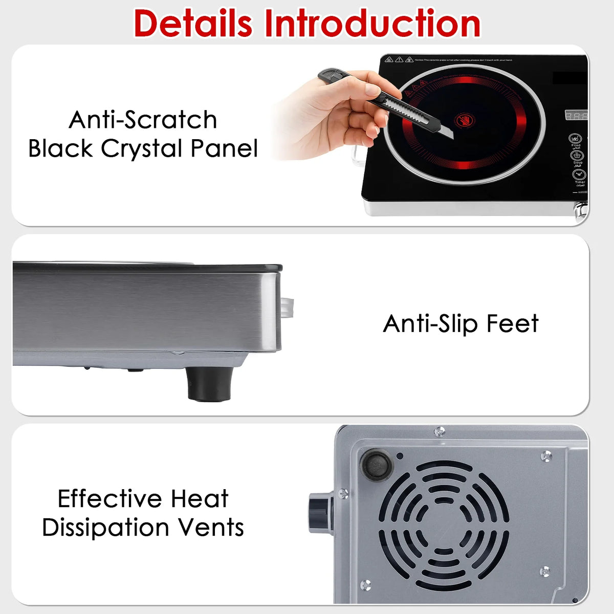 1Pc Electric Ceramic Stove Electric Cooktop Hot Plate Infrared Countertop Burner Sing Double Burner Options