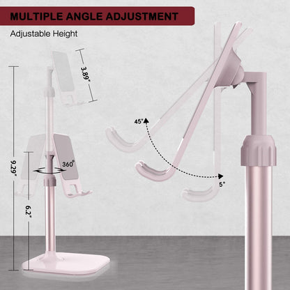 Cell Phone Stand, Valentine'S Day Gifts for Teens Girls Boys Adults Women Men Mom Wife, Phone Stand for Desk, Phone Holder Stand Compatible with Iphone and All Mobile Phones Tablet, Pink