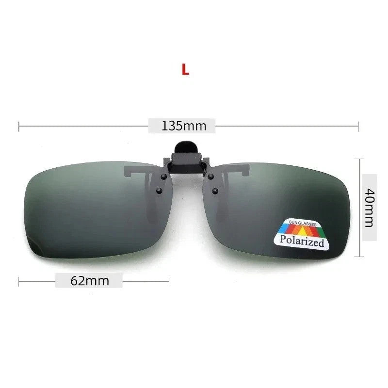 4 Color Grey Lenses Polarized Sunglasses Clip on Flip up UV 380 Driving Fishing