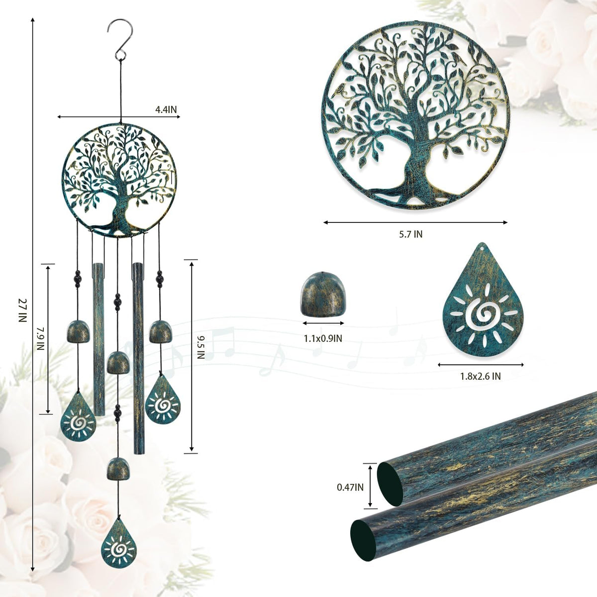 Wind Chimes for outside Tree of Life Wind Chimes