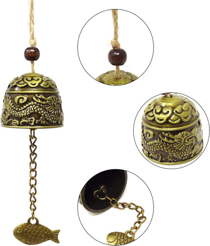 2PCS Vintage Wind Chimes Good Luck Wind Chimes Bells (Dragon)