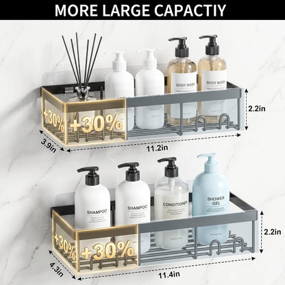 Shower Caddy Shelf Organizer Rack, Self Adhesive Black Bathroom Shelves Basket, Home Farmhouse Wall inside Organization and Storage Decor Rv Accessories, First Camper Apartment Essentials